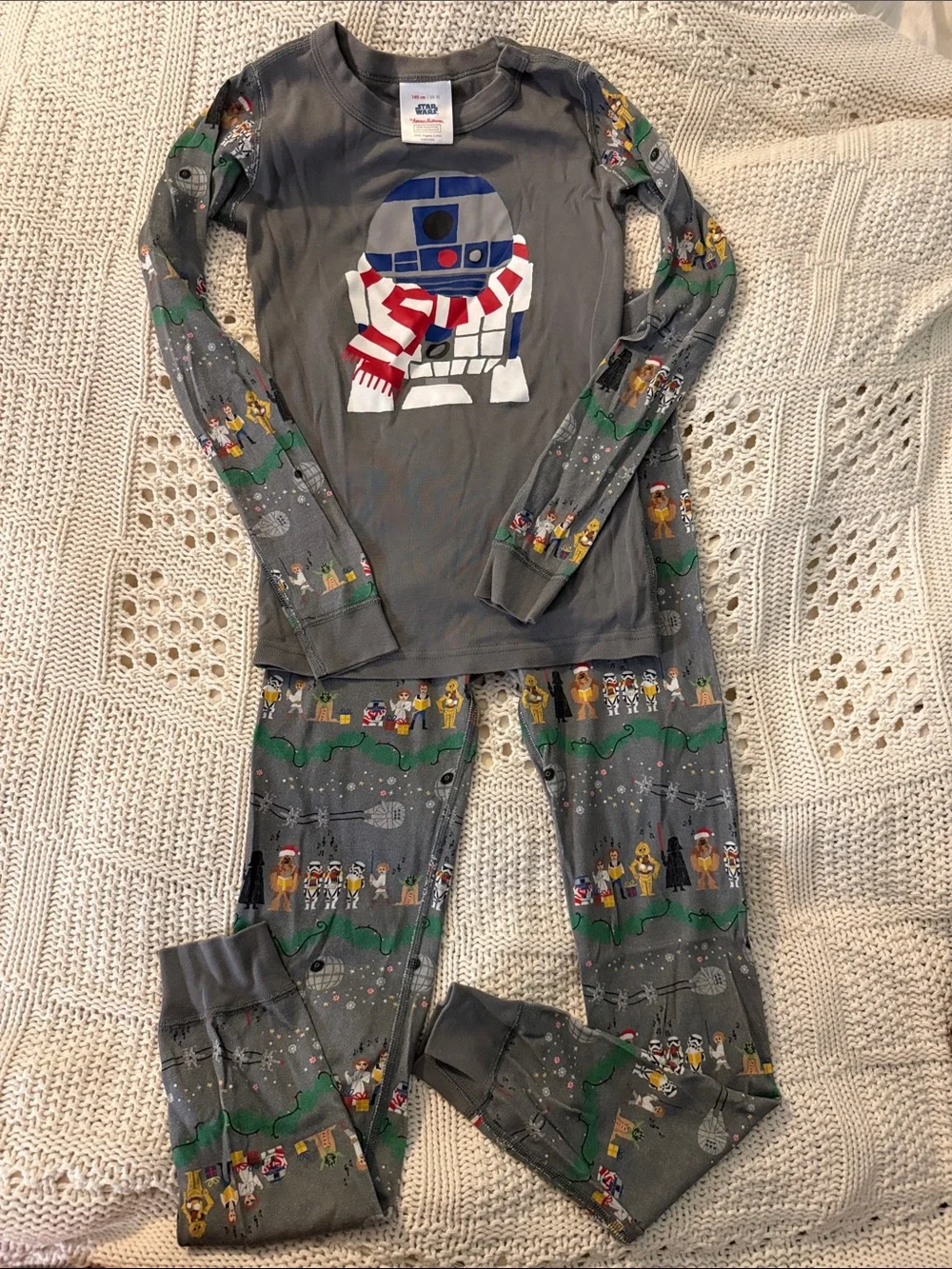 Hanna Andersson/Star Wars Kids Gray R2-D2 Holiday Pajama Set